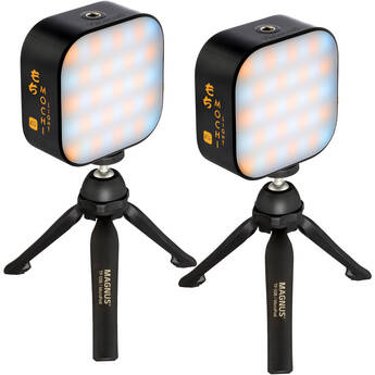 Genaray Mochi On-Camera Mini RGB Light Panel with Mini Tripod (Black, 2-Light Kit)