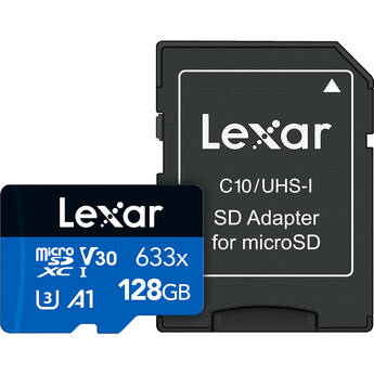 Lexar 128GB High-Performance 633x UHS-I microSDXC Memory Card with SD Adapter