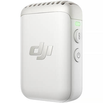 DJI Mic 2 Clip-On Transmitter/Recorder with Built-In Microphone (2.4 GHz, Pearl White)