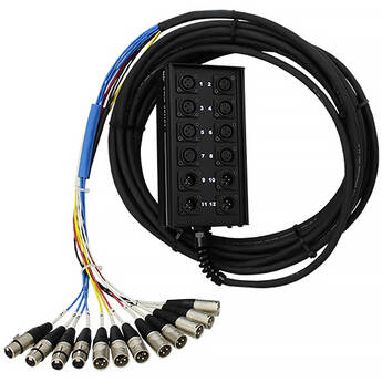 Pro Co Sound SMA Series Stage Snake 12 Channel Stagebox to Fanout 8x Send and 4x XLR Male Return (50')