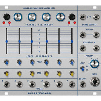 Tiptop Buchla Model 207t Mixer/Preamplifier Eurorack Module (28 HP)