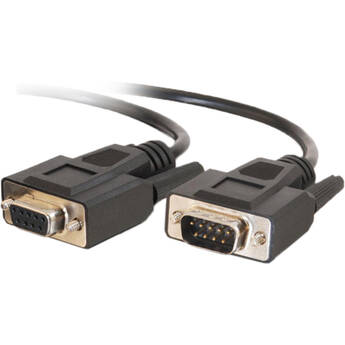 C2G Serial RS-232 / DB9 Male to Female Extension Cable (15', Black)