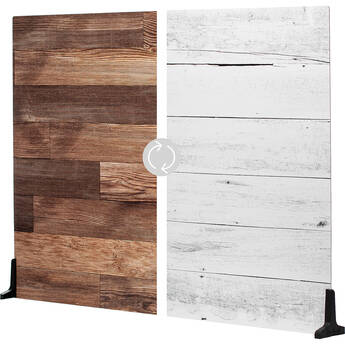 V-FLAT WORLD Duo-Board Double-Sided Background (Whitewash / Hickory Planks, 30 x 40")