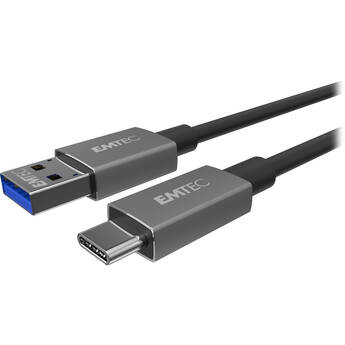 EMTEC T700 USB-A to USB-C 3.1 Gen 2 Cable (3', Black)