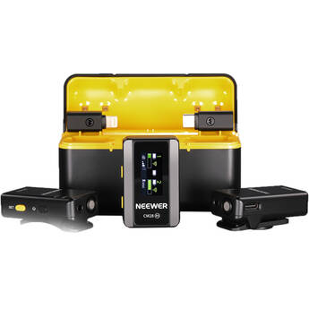 Neewer CM28 2-Person Wireless Microphone System with Charging Case for Cameras and Mobile Devices (2.4 GHz)