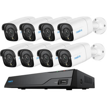 Reolink NVS16-12MB8 16-Channel 12MP NVR with 4TB HDD & Eight 12MP Bullet Cameras