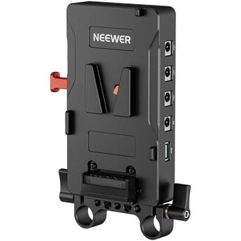 Neewer VB-A1 V-Mount Battery Plate Adapter with Dual 15mm Rod Clamps