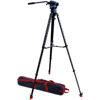 Acebil CH0 75mm Ball Head with Carbon Fiber Tripod, Mid-Level Spreader + Case Kit