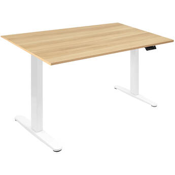 Mount-It! Dual Motor Electric Standing Desk with 55" Tabletop (White Frame, Maple Top)