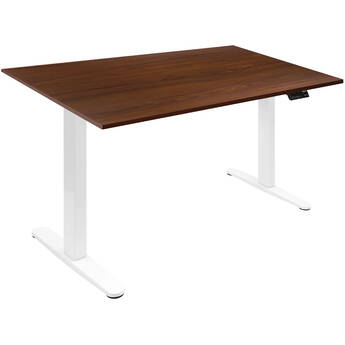 Mount-It! Dual Motor Electric Standing Desk with 55" Tabletop (White Frame, Brown Top)