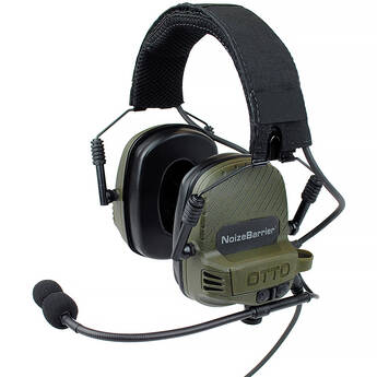 Otto Engineering NoizeBarrier TAC Over-Ear Dual-Com Tactical Headset (Electret Microphone, Olive Drab Green)