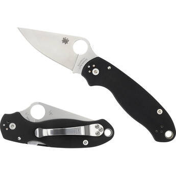 Spyderco Para 3 Folding Knife (Satin Blade, Black Handle)