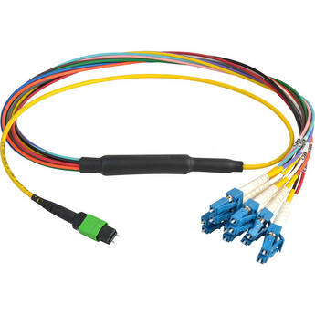 Camplex MTP Elite APC Male to 12 LC UPC External Yellow Single-Mode Fiber Breakout Cable (6')