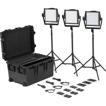 Litepanels Astra IP 1x1 Traveler Trio Kit with Gold and V-Mount Plates (3 Lights)