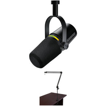 Shure MV7+ Podcast XLR/USB Microphone Kit with Broadcast Arm (Black)