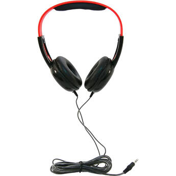 Califone KH-12 BK Pre-K On-Ear Headphones with 3.5mm Plug (Black and Red)