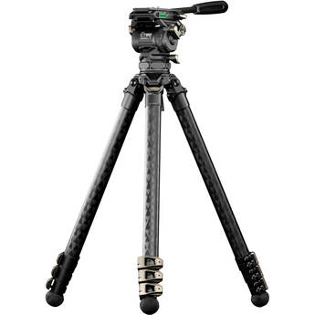 Tilta 75mm Cine Fluid Head with 3-Stage Carbon Fiber Tripod Legs (17.6 lb Load, Space Gray)