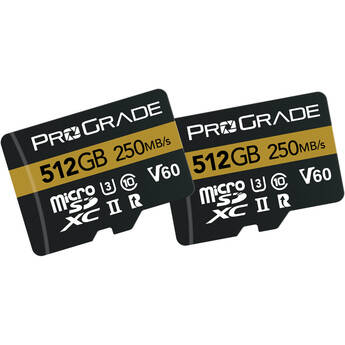 ProGrade Digital 512GB UHS-II microSDXC Memory Card with SD Adapter (2-Pack)