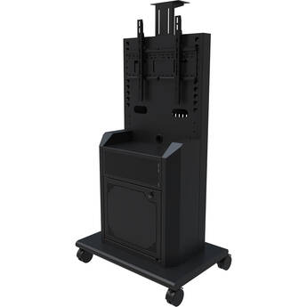 AVTEQ Heavy-Duty Rolling Floor Stand for Single 75" Displays or Dual 60" Displays (Black)