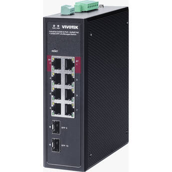 Vivotek AW-IHB-1040 10-Port Gigabit PoE++ Compliant Industrial Managed Switch