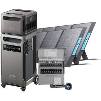 Anker SOLIX F3800 Portable Power Station with Expansion Battery, Two 400W Solar Panels, and Home Backup Kit