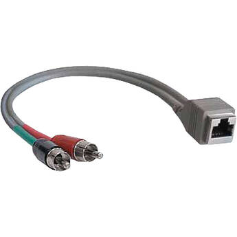StudioHub Dual RCA Male to RJ45 Female Adapter (8", Gray)