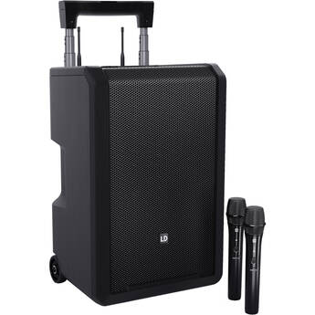 LD Systems ANNY 10 HHD2 Battery-Powered Bluetooth 10" PA Speaker with 2 Handheld Microphones (B51: 512 to 542 MHz)
