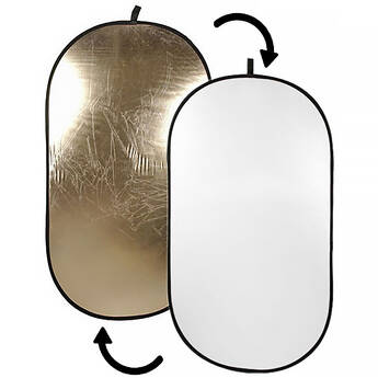 Impact Collapsible Oval Reflector Disc - Soft Gold/White - 41x74"