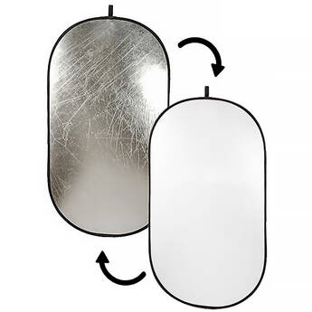 Impact Collapsible Oval Reflector Disc - Silver/White - 41x74"
