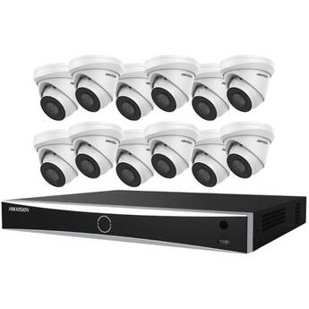 Hikvision EKI-K164T812A 16-Channel 12MP NVR with 4TB HDD & 12 8MP Turret Cameras Kit