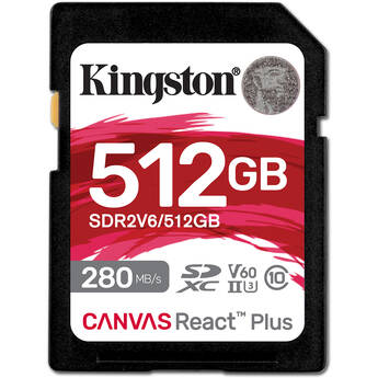 Kingston 512GB Canvas React Plus UHS-II SDXC Memory Card