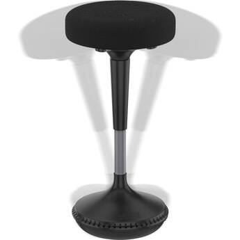 Uncaged Ergonomics Wobble Stool with Round Seat (Black Fabric)
