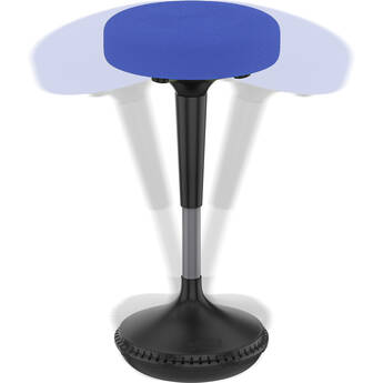 Uncaged Ergonomics Wobble Stool with Round Seat (Blue Fabric)