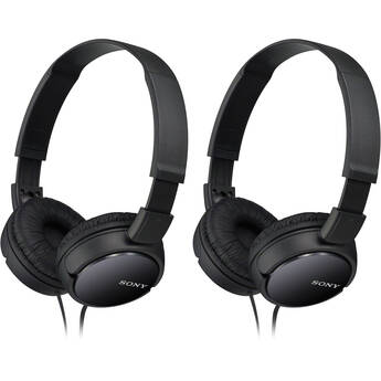 Sony MDR-ZX110 On-Ear Headphones (Black, 2-Pack)