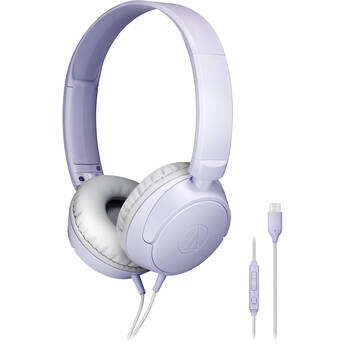 Audio-Technica ATH-S120C On-Ear USB-C Headphones (Light Violet)
