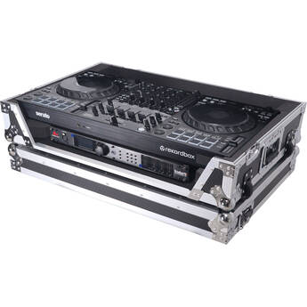 ProX ATA Flight-Style Road Case with Laptop Shelf for DDJ-FLX10 and DDJ-GRV6 Controllers (Black / Silver)
