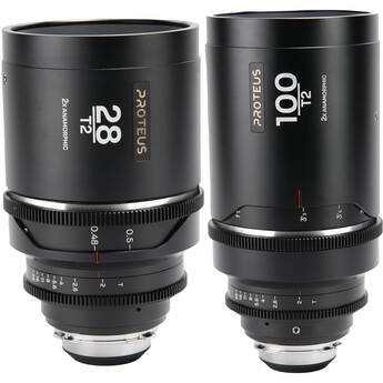 Venus Optics Laowa Proteus 2x Anamorphic 28 & 100mm T2 Lens Bundle (PL/EF, Feet, Silver Flare)