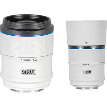 Sirui Sniper 2 Lens Kit with 16mm f/1.2 and 75mm f/1.2 Lens (FUJIFILM X, White)