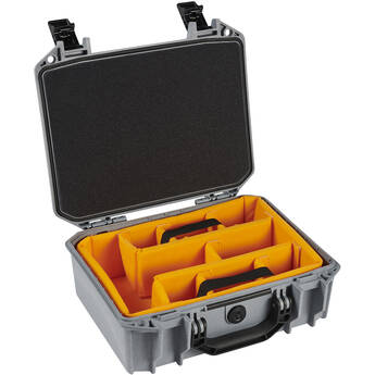 Pelican Vault 200 Case with Lid Foam and Dividers (Gray, 6.5L)