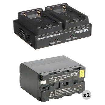Dolgin Engineering TC200-SON Two-Position Charger Kit with 2 x Watson NP-F975 Batteries