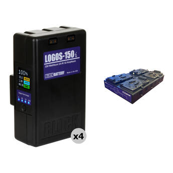 BlockBattery LOGOS-150i 4-Battery Kit with Quad Fast Charger (V-Mount)