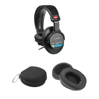 Sony MDR-7506 Headphones With Deep Earpads and Carrying Case Kit