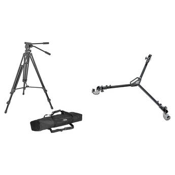 Davis & Sanford 75mm ProVista Tripod, FM18 Head, and W3 Dolly with 3" Wheels Kit