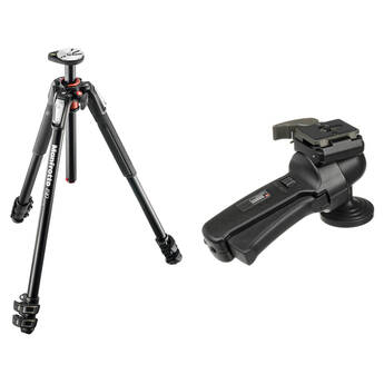 Manfrotto MT190XPRO3 Aluminum Tripod Kit with 322RC2 Grip Action Ball Head and Quick Release System