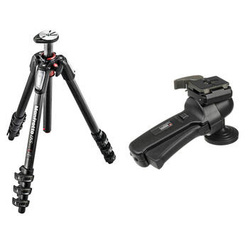Manfrotto MT055CXPRO4 Carbon Fiber Tripod with 322RC2 Horizontal Grip Action Ball Head