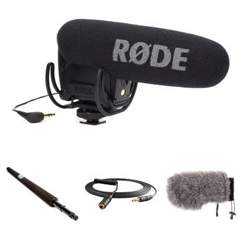 RODE VideoMic Pro Camera-Mount Shotgun Microphone Kit with Micro Boompole, Windshield, and Extension Cable