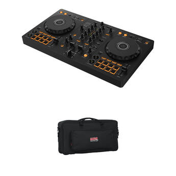 Pioneer DJ DDJ-FLX4 Portable 2-Channel rekordbox DJ and Serato Controller Kit with Gig Bag