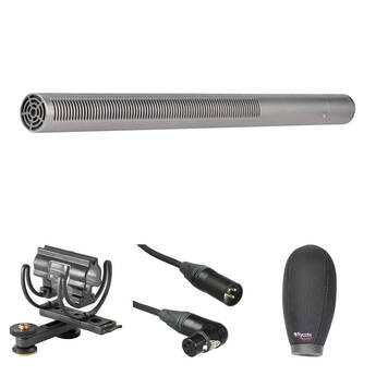 RODE NTG3 Moisture-Resistant Shotgun Microphone Kit with Shoe Shockmount, Windshield, and XLR Cable (Satin Nickel)