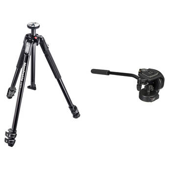Manfrotto MT190X3 3-Section Tripod with 128RC Micro Fluid Head Kit