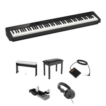 Casio Privia PX-S1100 88-Key Digital Piano with Stand, Bench, Headphones, Pedal (Black)
